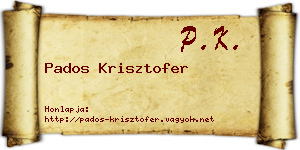 Pados Krisztofer névjegykártya